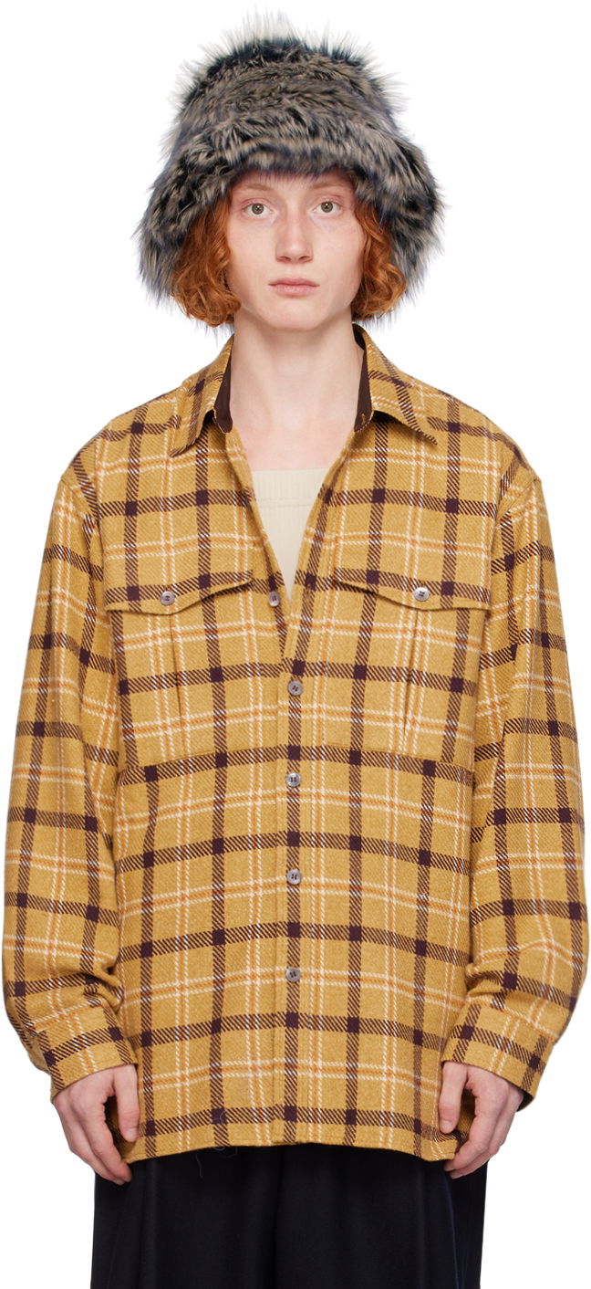Košulja Dries Van Noten Yellow Check Shirt Žuta | 242-020719-9292