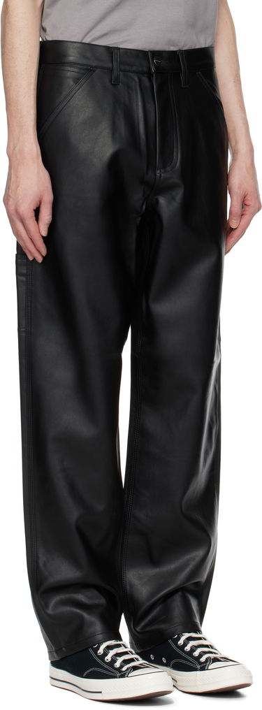 Cargo hlače Carhartt WIP Single Knee Leather Pants Crna | I034446_6, 2