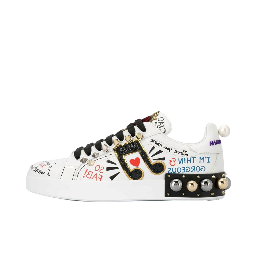 Tenisice i cipele Dolce & Gabbana Portofino Applique White Music Note W Višebojno | CK0151AH0768S534