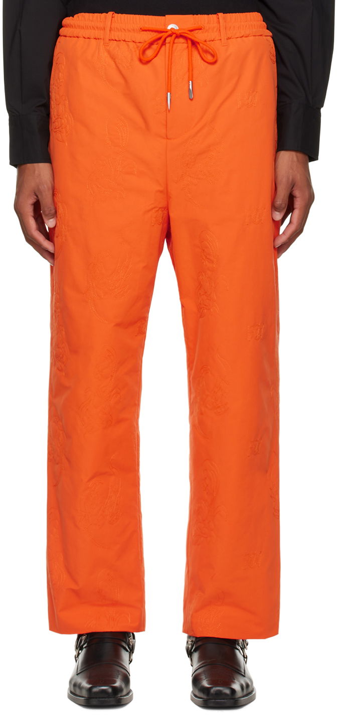 Hlače Feng Chen Wang Feng Chen Wang Phoenix Embroidered Trousers Narančasta | FMF14TR27