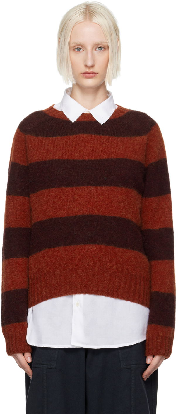 Džemper YMC YMC Jets Striped Wool Blend Sweater Crvena | Q8XAB