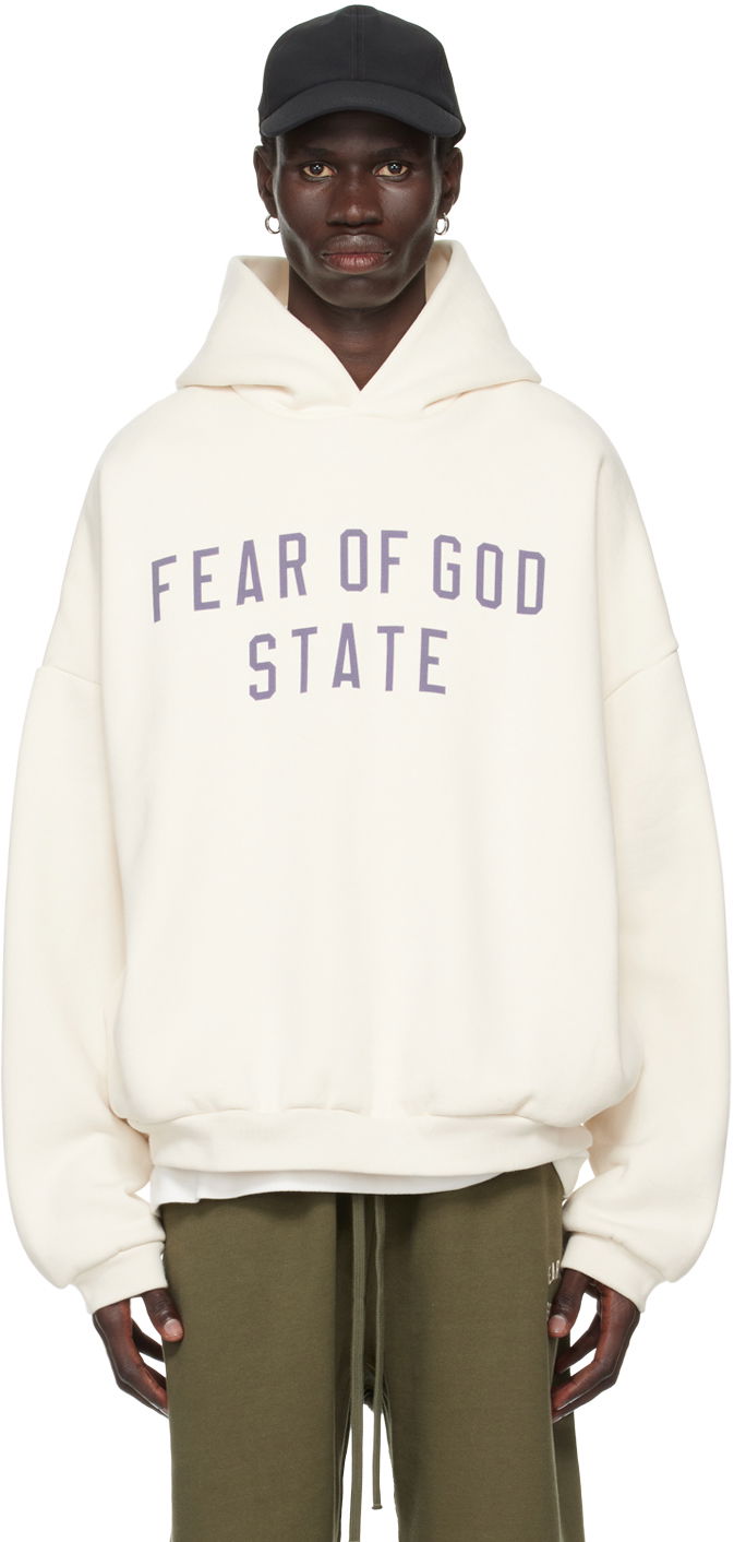 Dukserice Fear of God Essentials Logo Print Hoodie Bijela | 192BT246252F