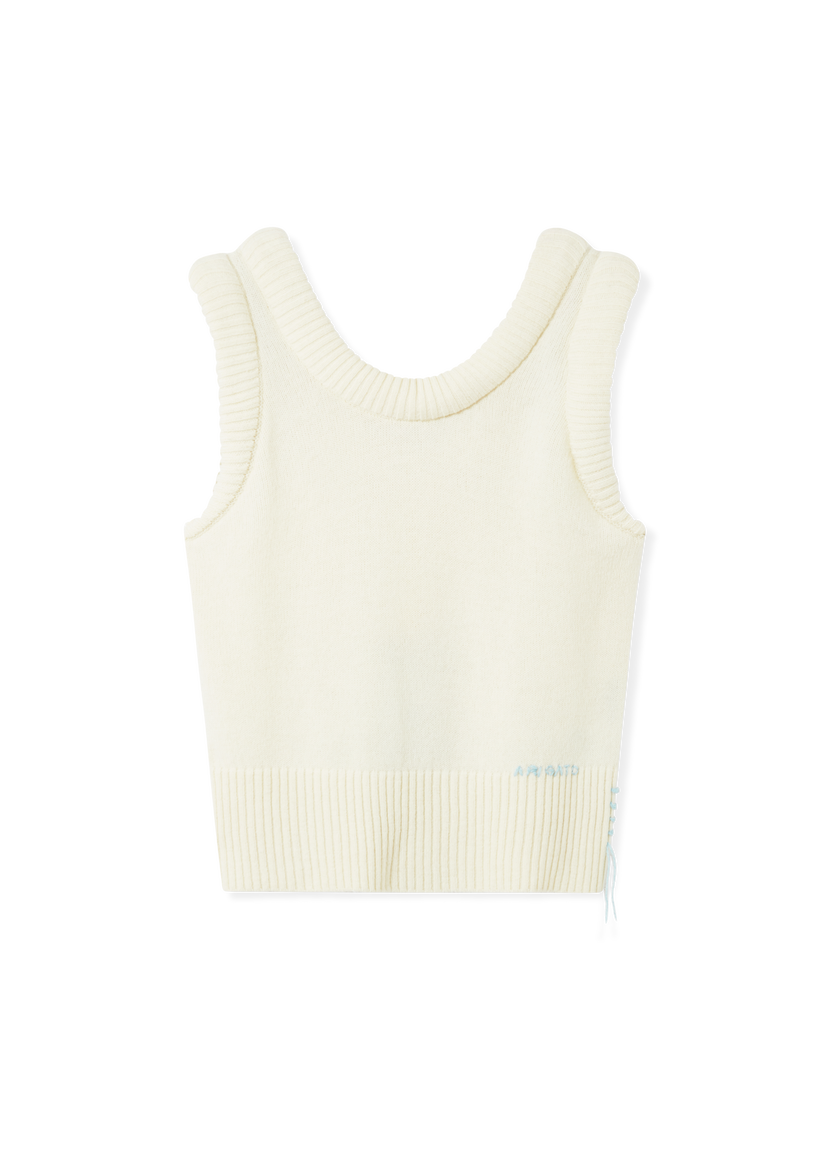 Prsluk AXEL ARIGATO Marla Knitted Ribbed Vest with Side Lacing Bijela | A3356004