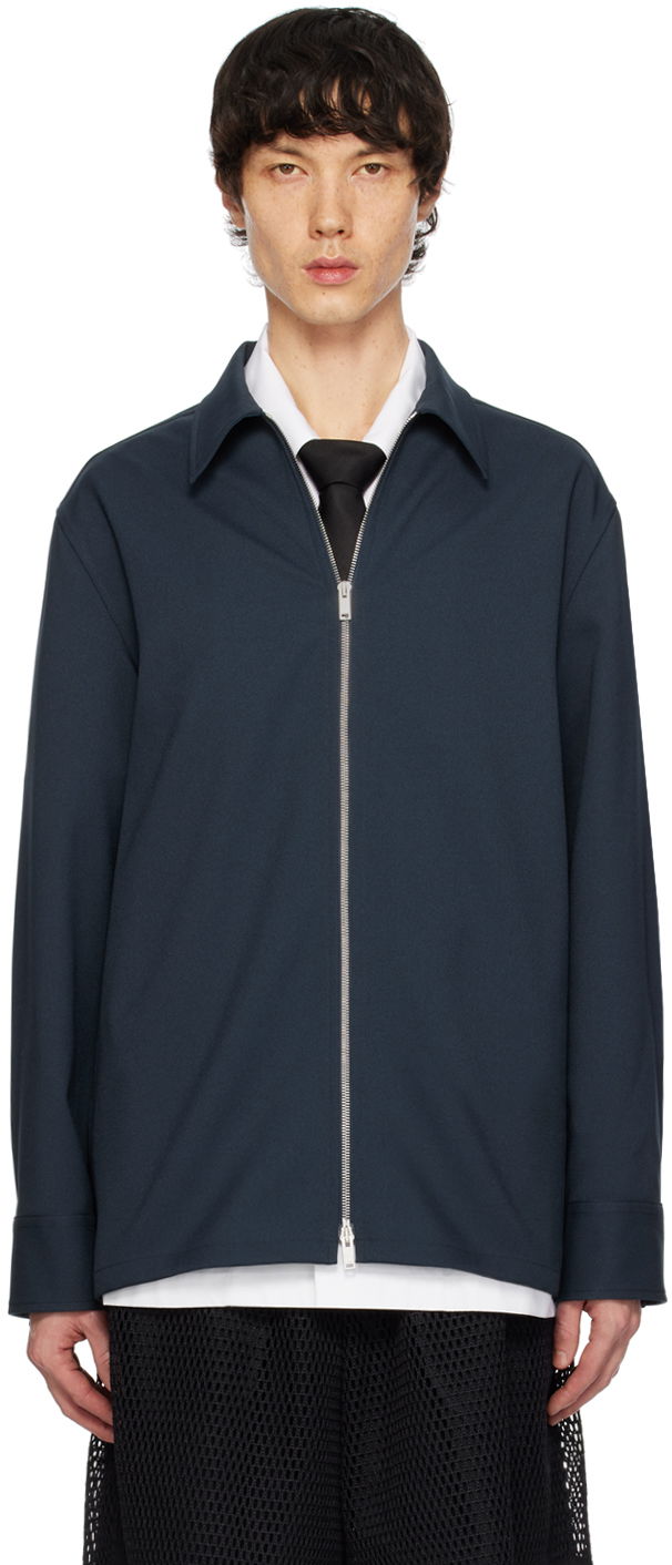 Košulja Jil Sander Zip Shirt Tamnoplava | J22DL0178_J70001