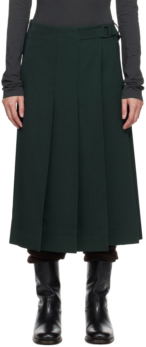 Suknja LEMAIRE Lemaire Pleated Wrap Midi Skirt Zelena | SK1016 LF1123