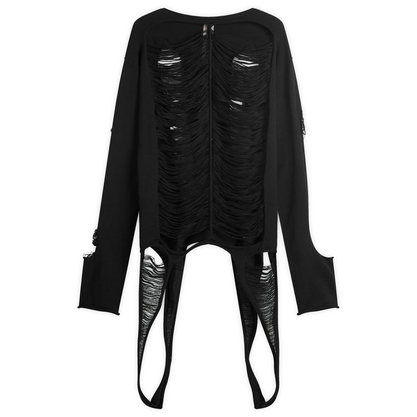 Džemper Rick Owens Rick Owens Knit Malia Top, Size Large Crna | RR01E5671-KGRIDM-9