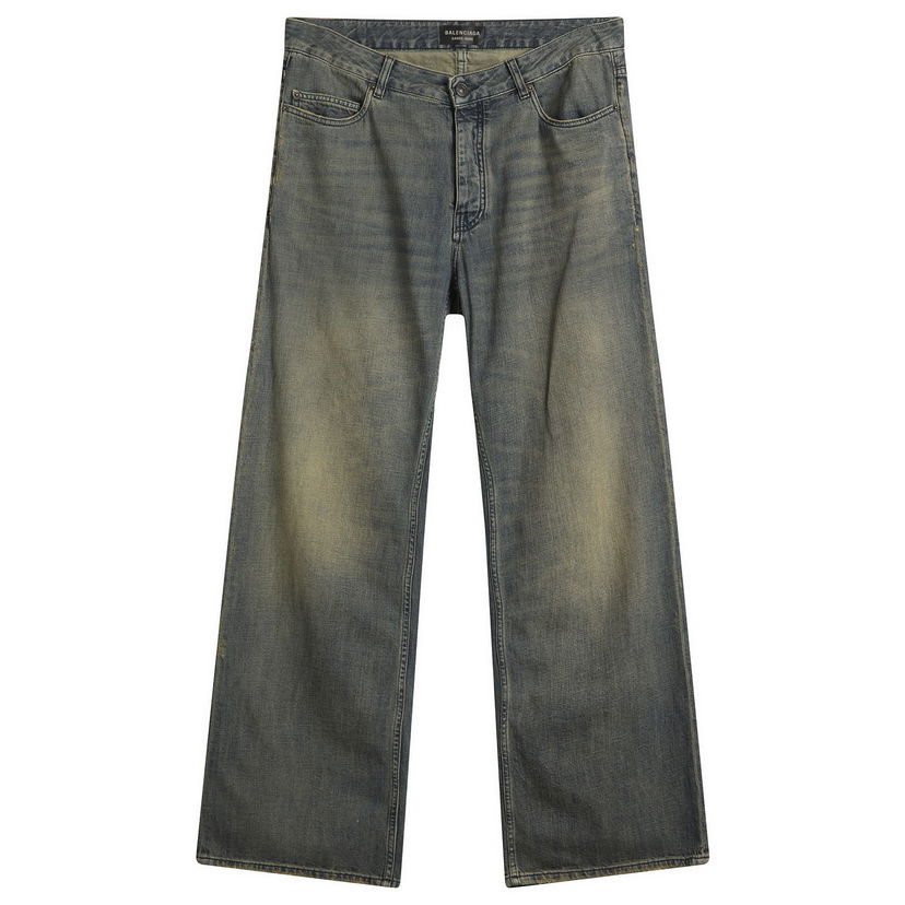 Jeans Balenciaga Dark Wash Relaxed Fit Wide-Leg Jeans Plava | 851351-TTW76-3394