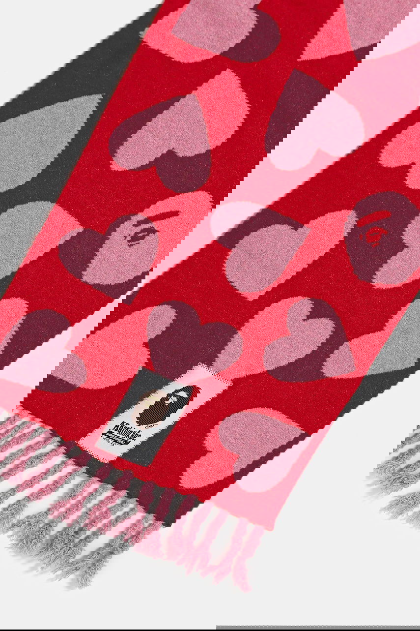 Šal BAPE A Bathing Ape I Love Bape Wool Blend Scarf Ružičasta | 1K80282001, 1