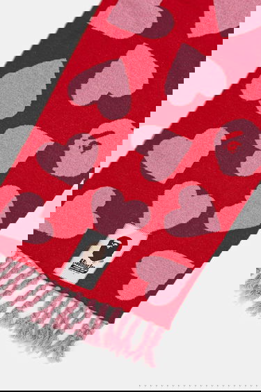 Šal BAPE A Bathing Ape I Love Bape Wool Blend Scarf Ružičasta | 1K80282001, 1