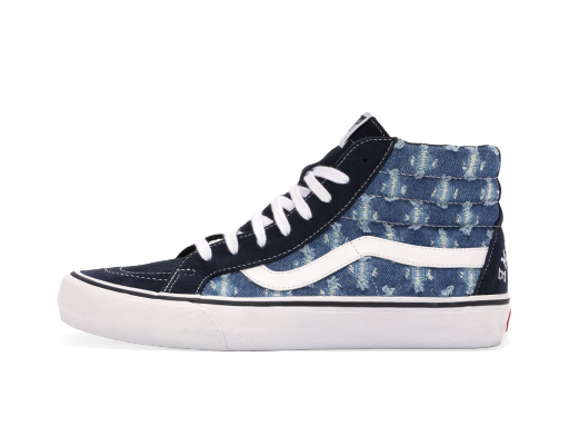 Skateboarding Vans Sk8-Hi Supreme Hole Punch Denim Blue Plava | VN0A38Z32DD