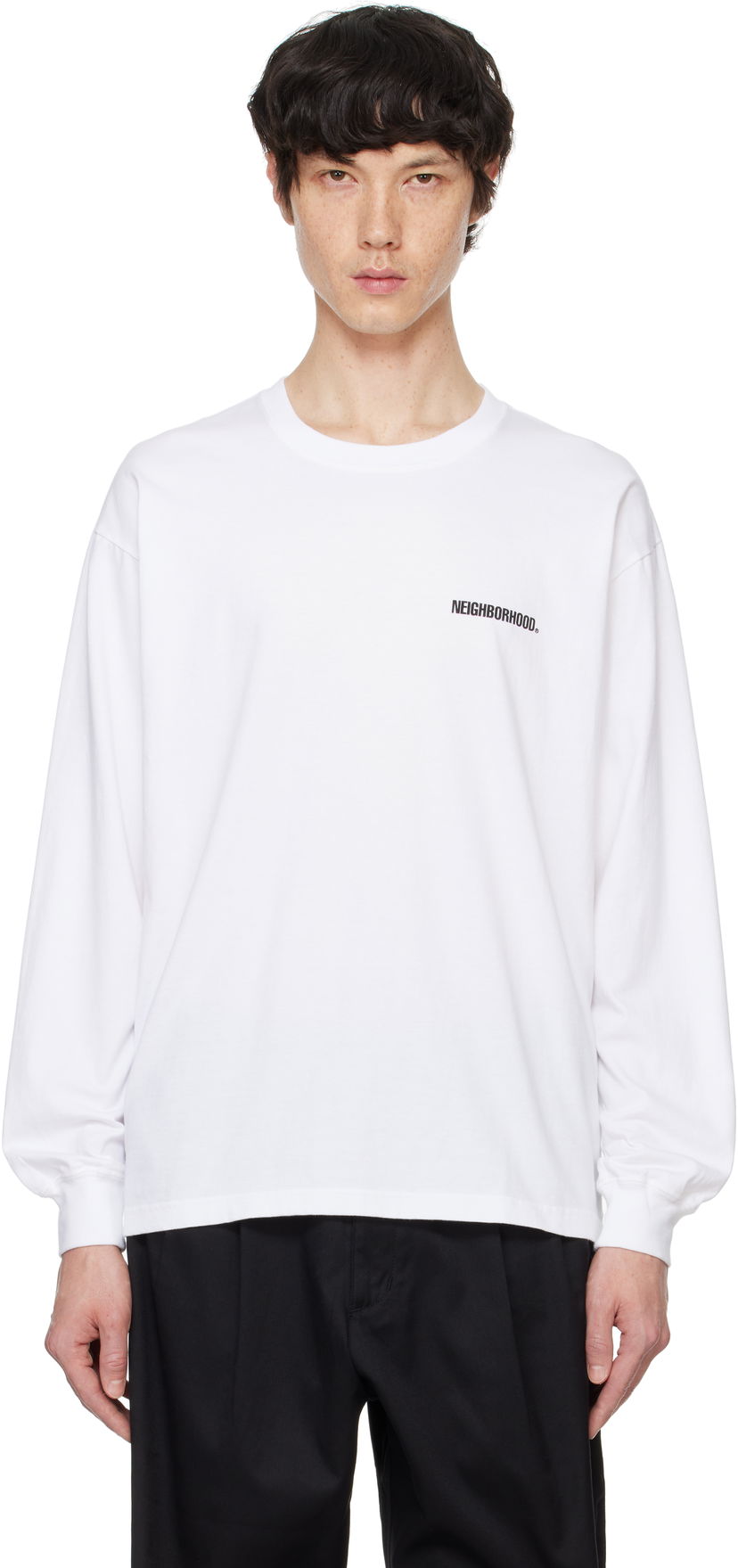 Majica kratkih rukava Neighborhood Long Sleeve T-Shirt Bijela | 242PCNH-LT01