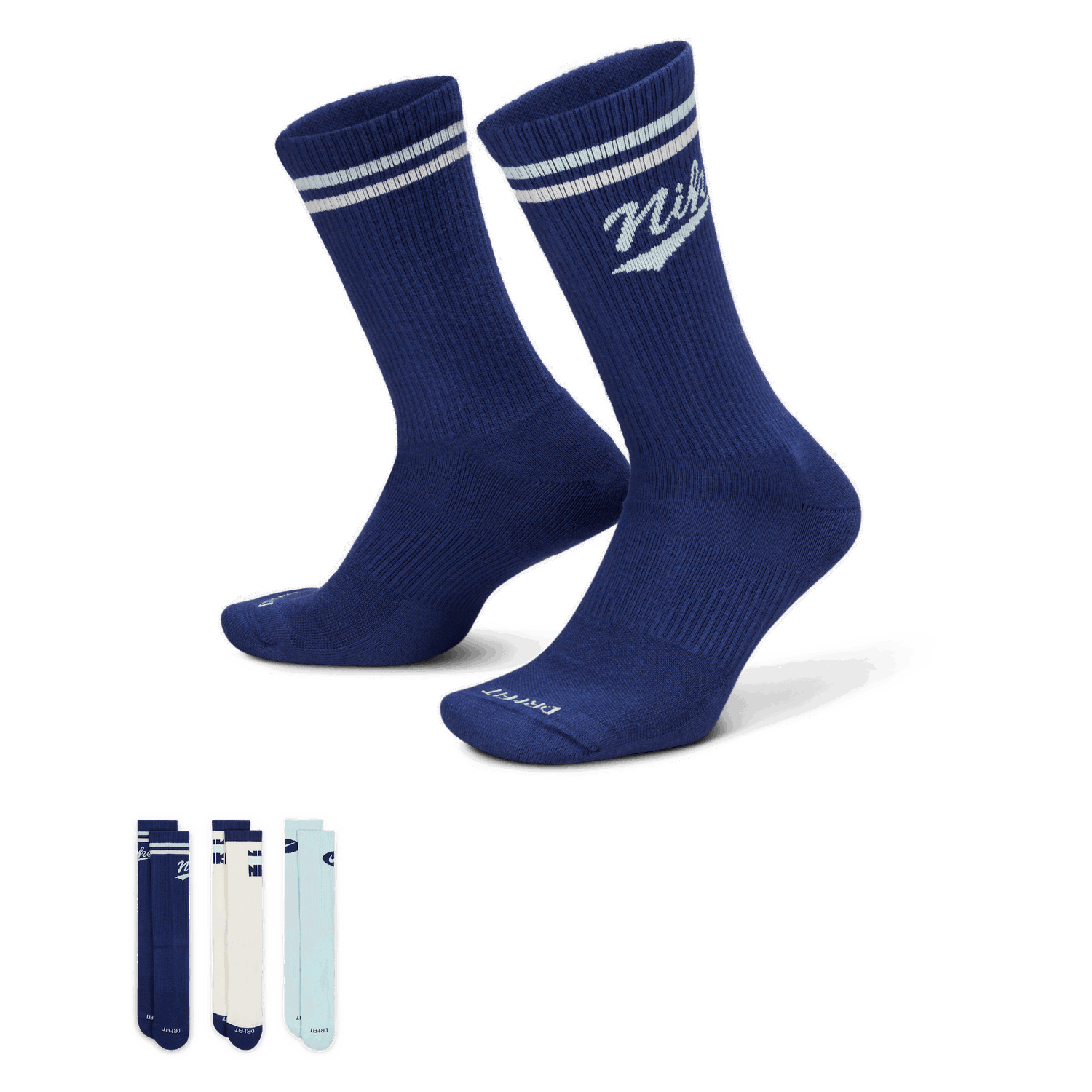 Čarape Nike Everyday Plus Mid-Calf Socks (3 Pairs) Plava | HJ9336-902, 0