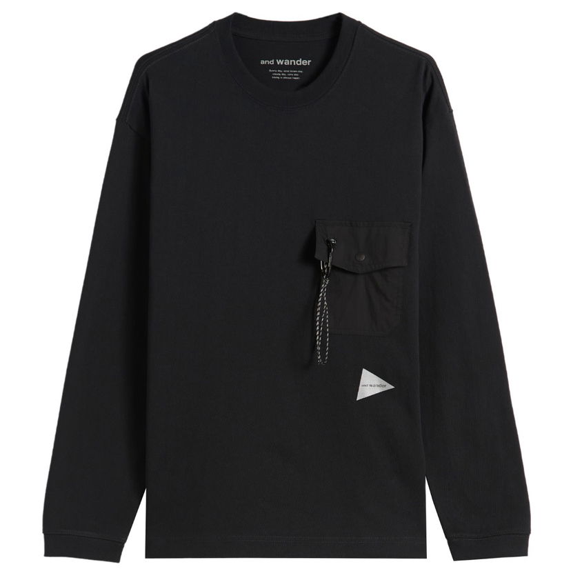 Majica kratkih rukava and wander Heavy Cotton Longsleeve Pocket Tee Crna | 5745284082-010