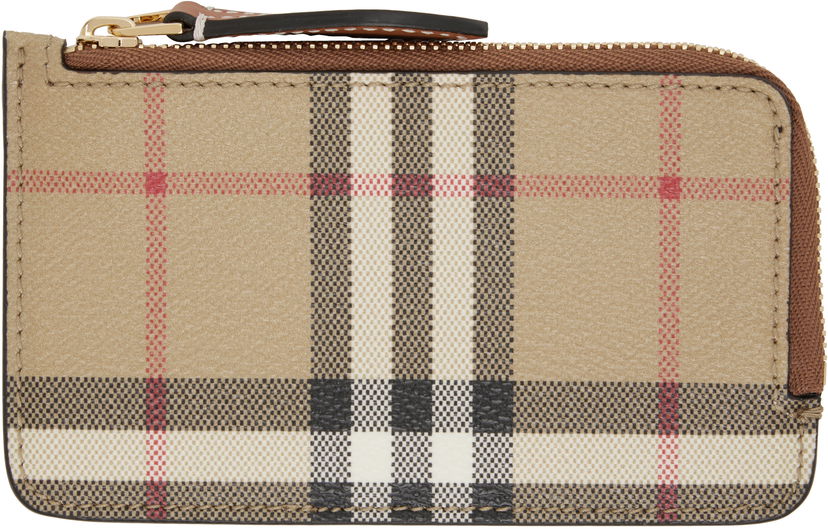 Novčanik Burberry Burberry Check Zip Card Holder Bež | 8109804