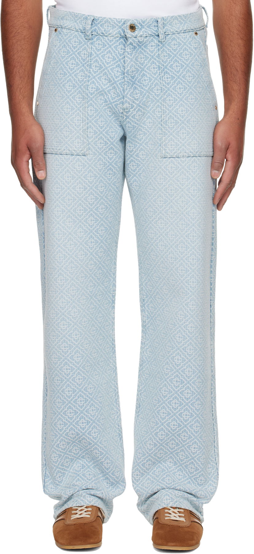 Jeans Casablanca Casablanca Relaxed Monogram Jeans Plava | MPF25-TR-331-01