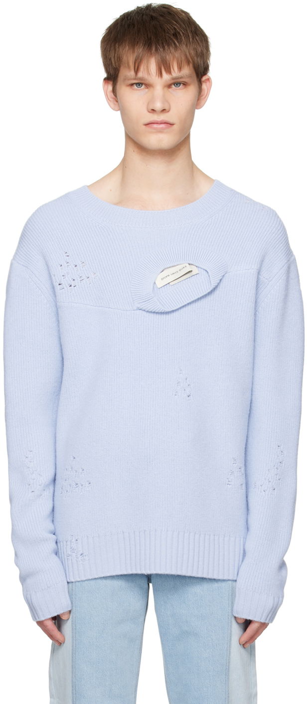 Džemper Feng Chen Wang Feng Chen Wang Distressed Sweater Plava | FUS15KT05