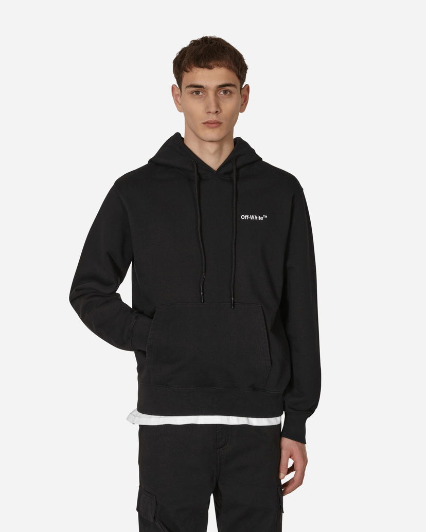 Dukserice Off-White Logo Slim Hooded Sweatshirt Black Crna | OMBB097C99FLE007 1001