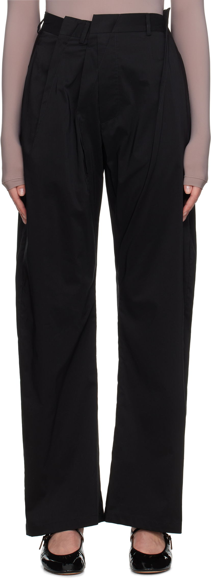 Hlače Maison Margiela MM6 Maison Margiela Shirting Darting Trousers Crna | S52KA0530 M35043