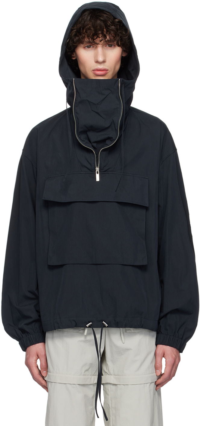 Vjetrovka Helmut Lang Gusset Hooded Jacket Tamnoplava | O04HM101