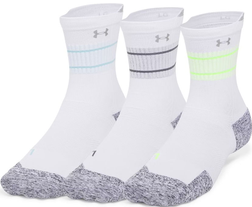 Čarape Under Armour UA AD Run Cushion Crew Socks 3-Pack Bijela | 1387043-102