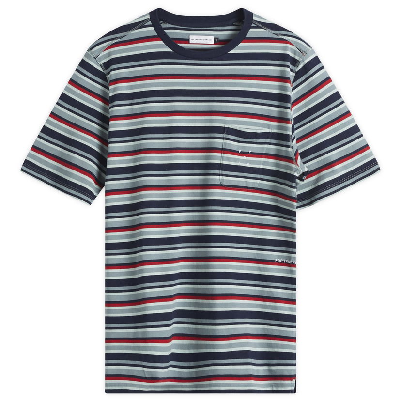 Majica kratkih rukava Pop Trading Company Pop Trading Company Striped Pocket T-Shirt, Size Large Višebojno | POPSS25-02-007