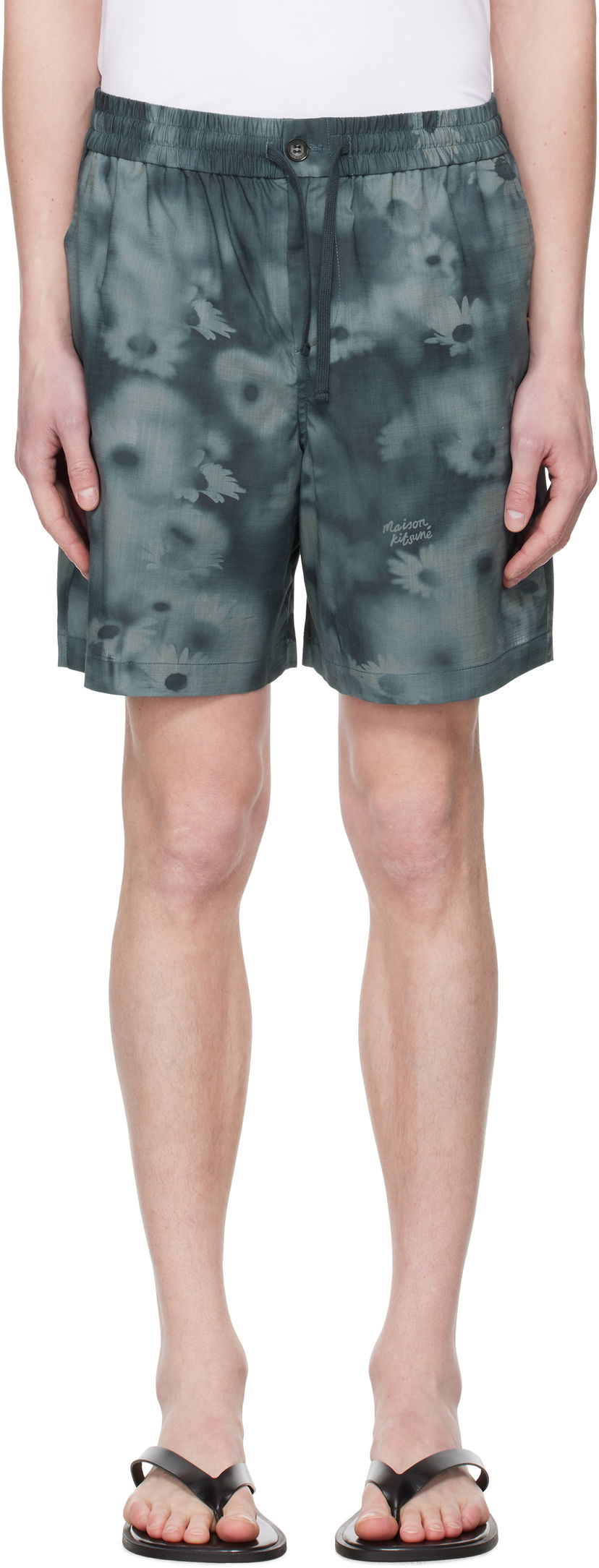 Kratke hlače MAISON KITSUNÉ Maison Kitsuné Printed Elasticated Shorts Zelena | OM01407WW9054