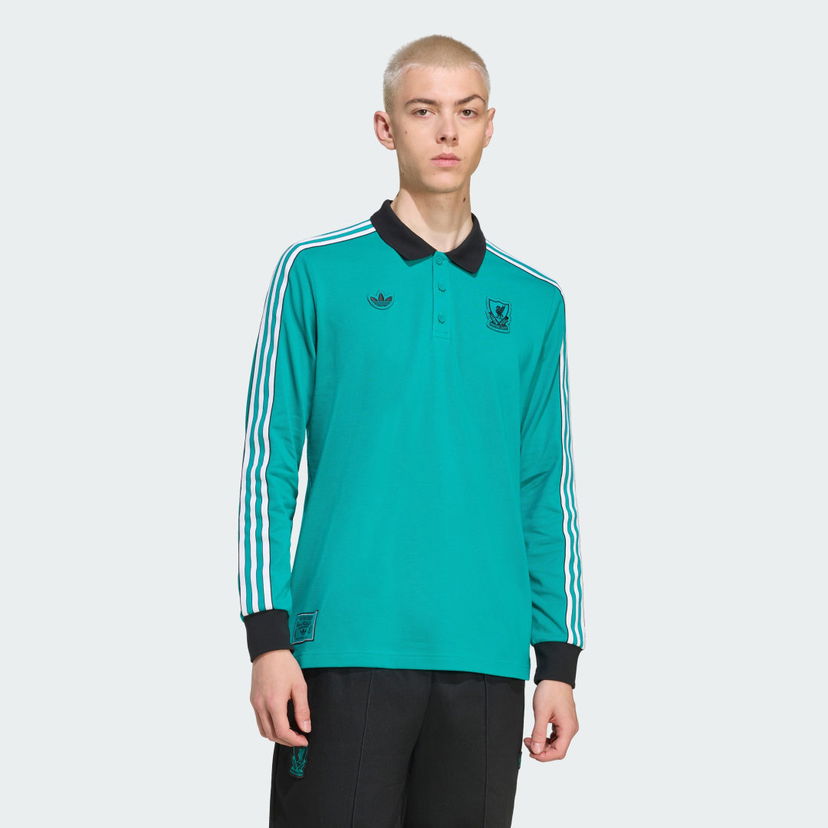 Polo majica adidas Performance Liverpool FC Terrace Icons Tirkiz | JW5471