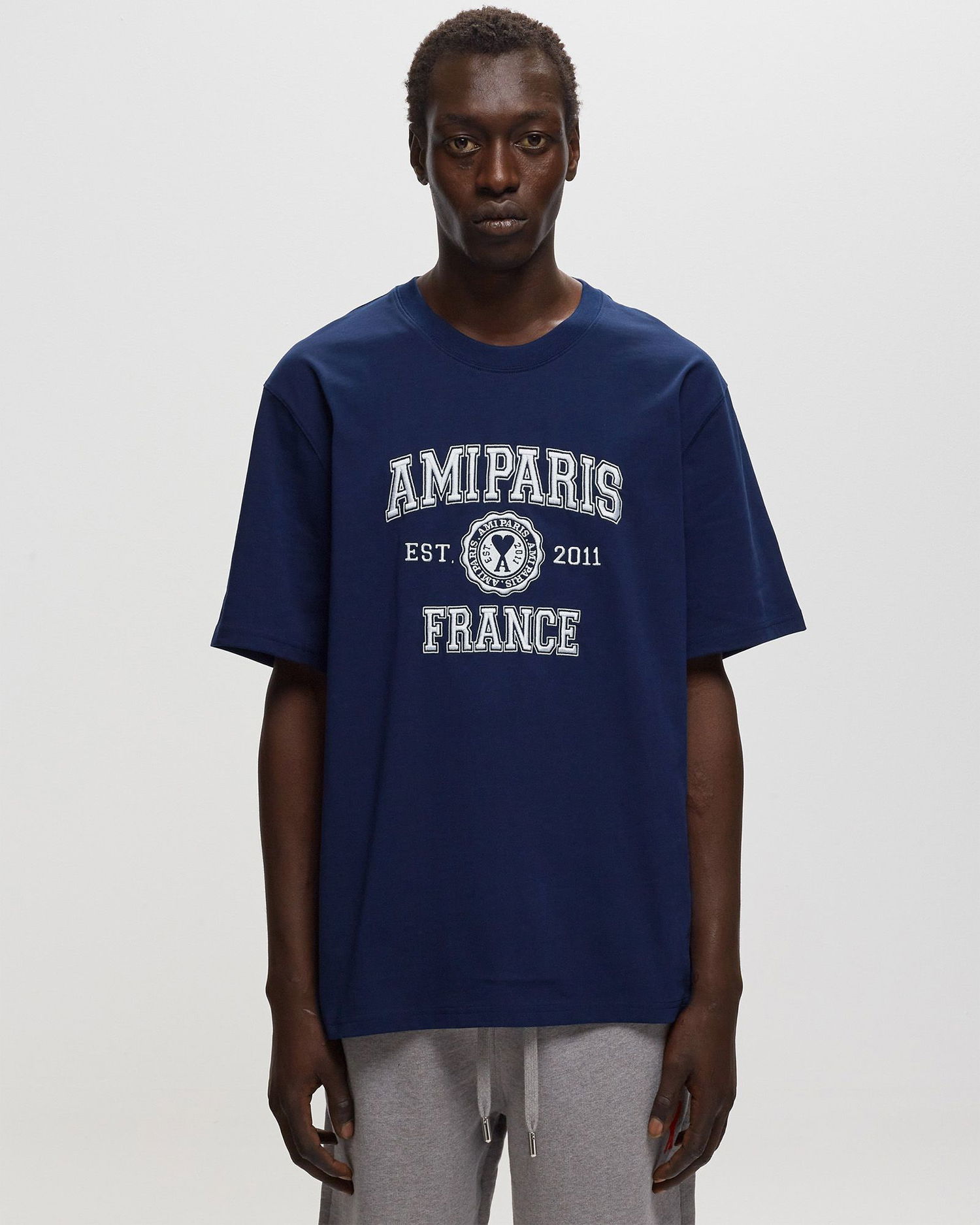 Majica kratkih rukava AMI Paris Varsity Logo Tee Tamnoplava | HTS008-726-491, 1