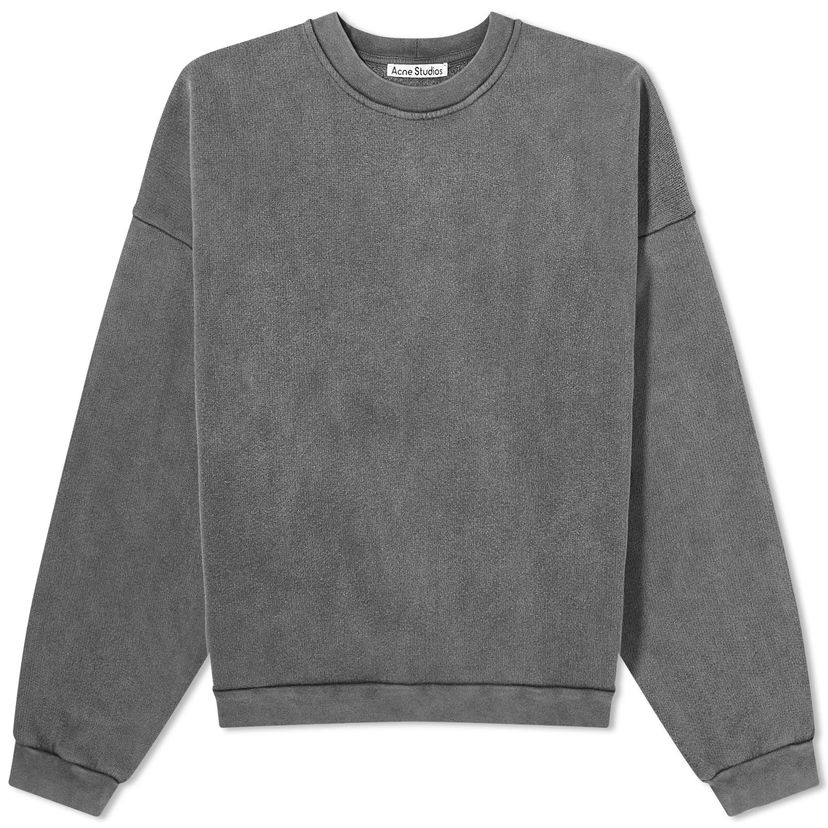 Dukserice Acne Studios Fester Vintage Crew Sweat "Faded Black" Siva | CI0137-BM0