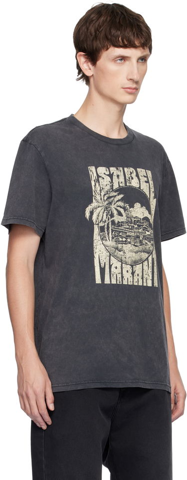 Majica kratkih rukava ISABEL MARANT Isabel Marant Honore Graphic Print T-Shirt Bež | 25ATS0052HB-C3N09H, 4