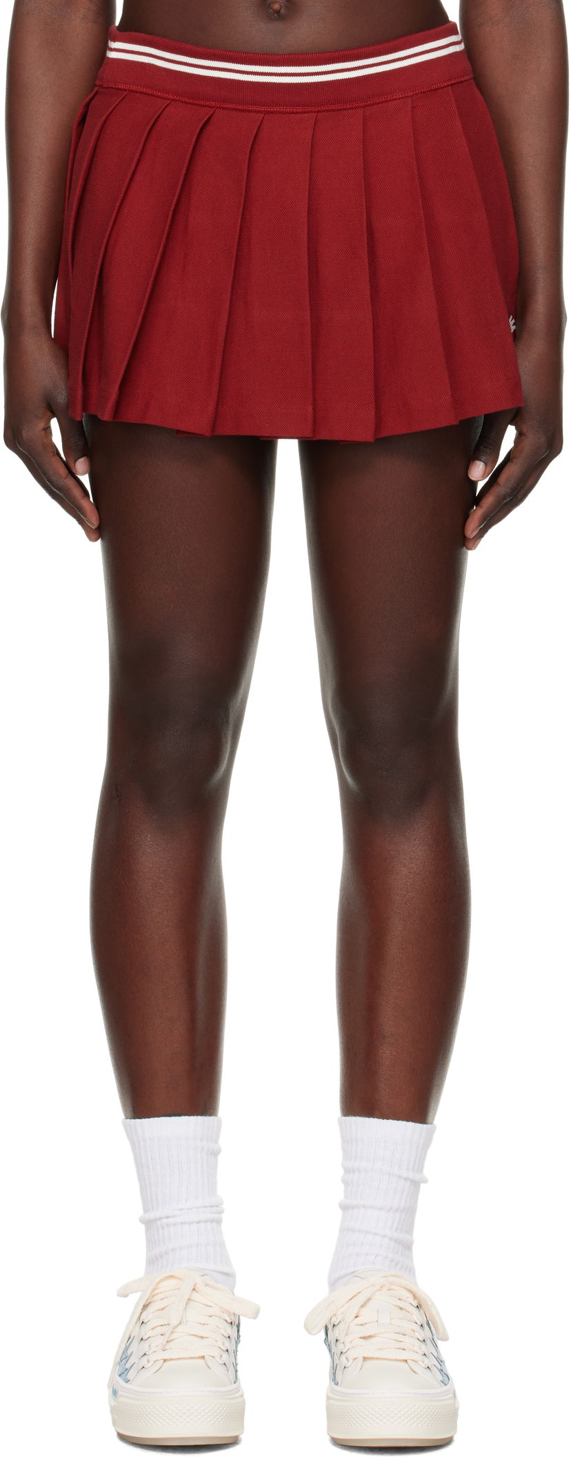 Suknja AMIRI AMIRI MA Quad Pleated Miniskirt Crvena | AWJYKR1001