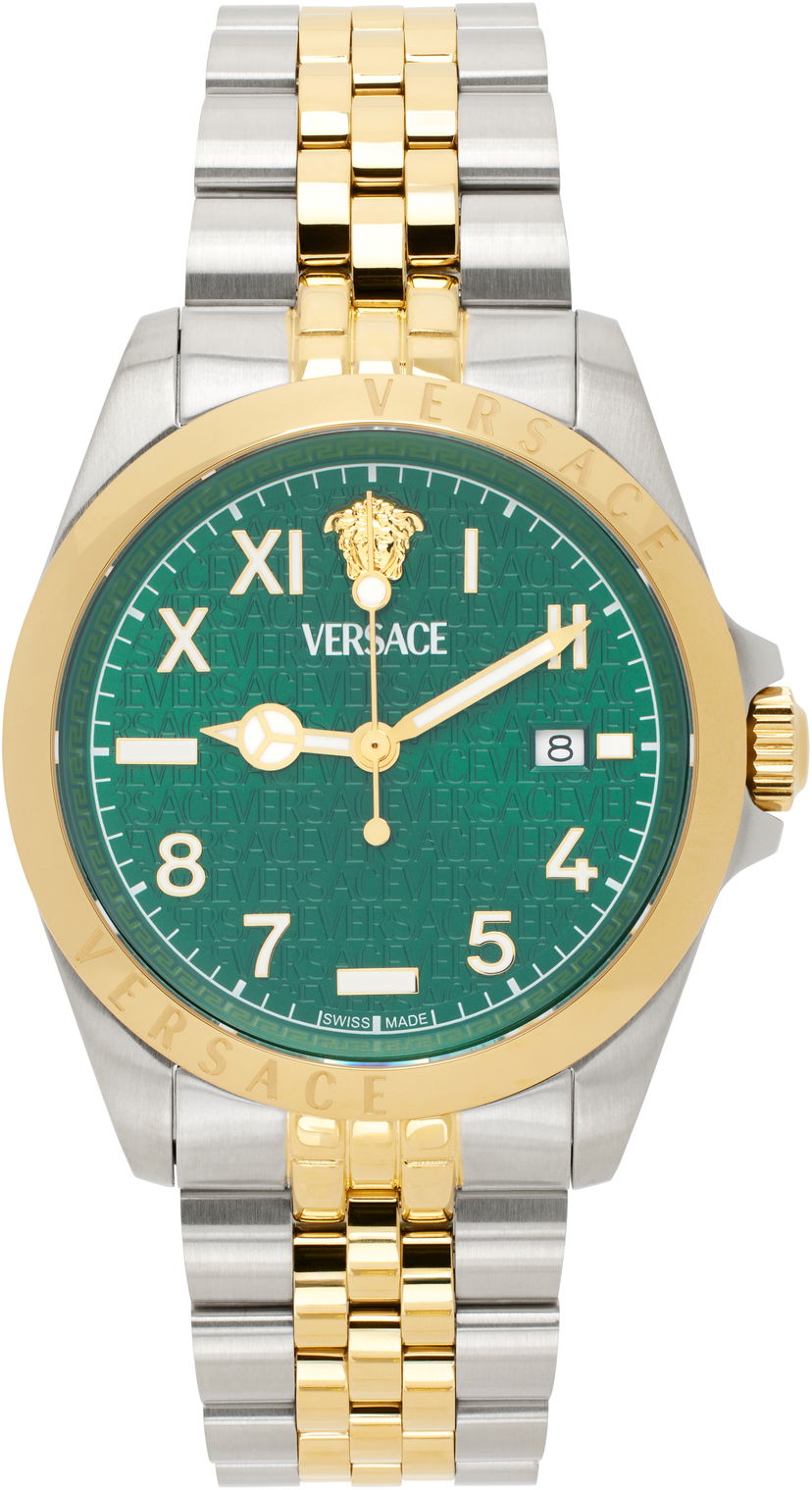 Satovi Versace Green Dial & Gold & Silver Bracelet Watch Zelena | VE9H00524