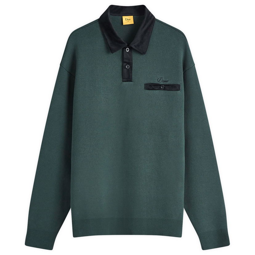 Polo majica Dime Casino Knit Rugby Polo Zelena | DIMEHO248FOR