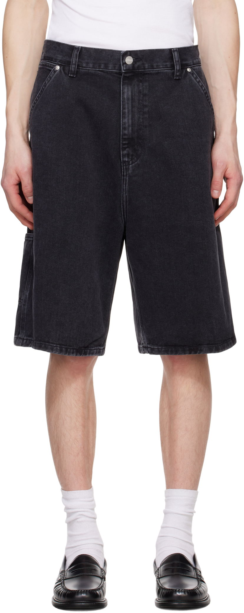 Kratke hlače Carhartt WIP Carhartt WIP Rivet Denim Shorts Crna | I034319