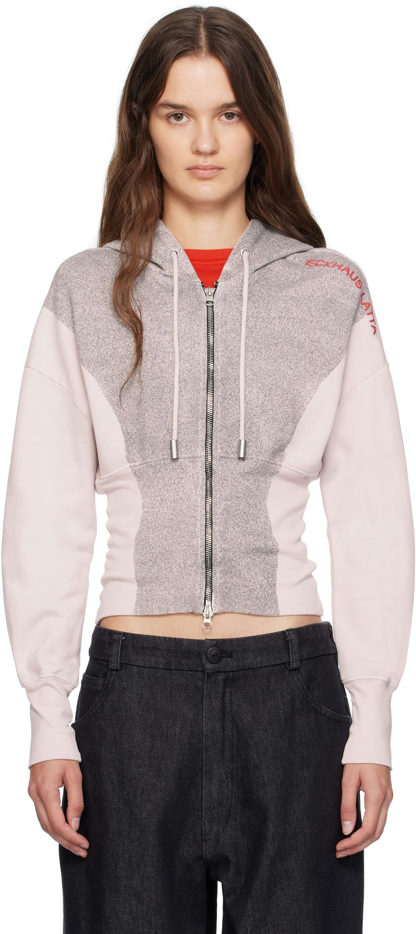 Dukserice Eckhaus Latta Eckhaus Latta Snatched Zip-Up Hoodie Ružičasta | 4000-EL-PF25-P -