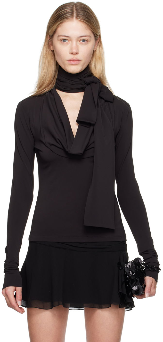 Suknja Blumarine Blumarine Cowl Neck Long Sleeve Top Crna | A422C286A