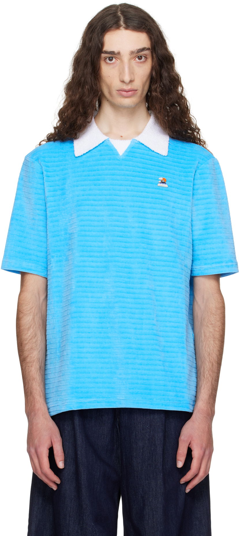 Polo majica Casablanca Casablanca Knit Piqué Polo Plava | MPF25-JTP-243-03