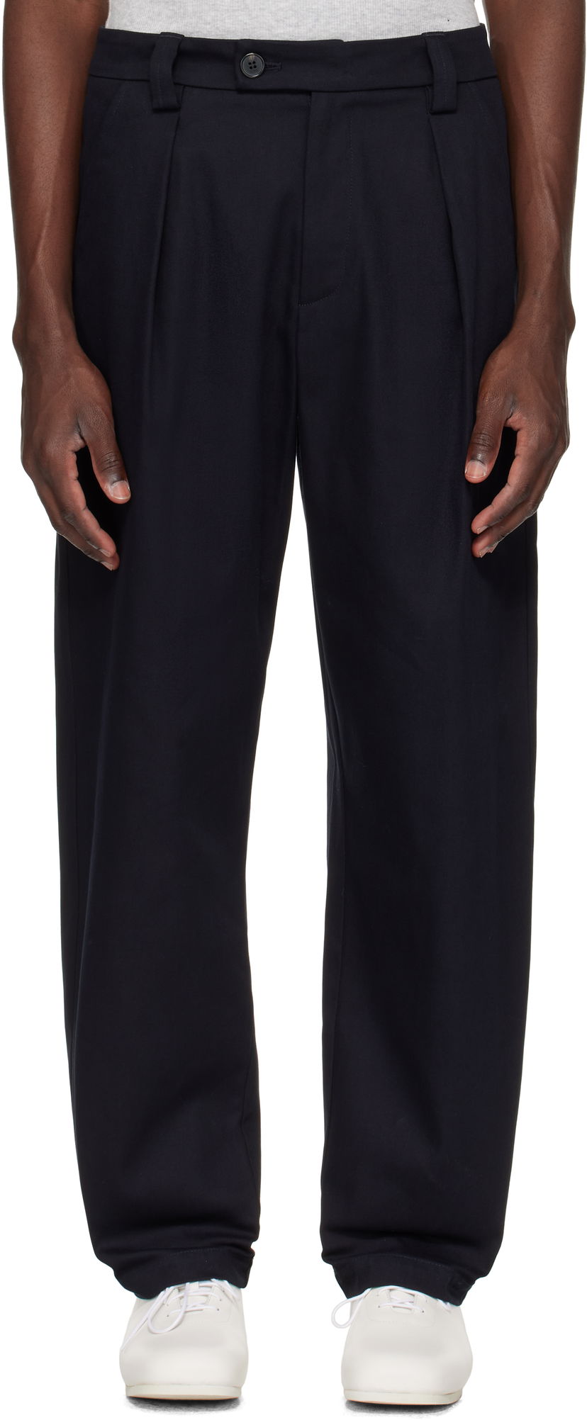 Hlače A.P.C. A.P.C. Renato Pleated Trousers Tamnoplava | COFCO-H08428