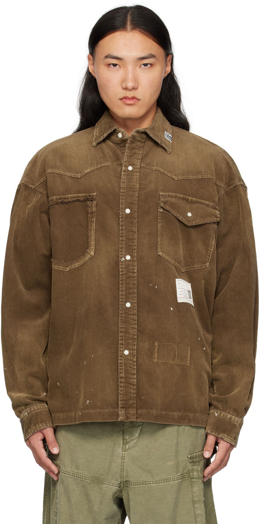 Košulja Maison MIHARA YASUHIRO Corduroy Shirt Smeđa | A13SH086