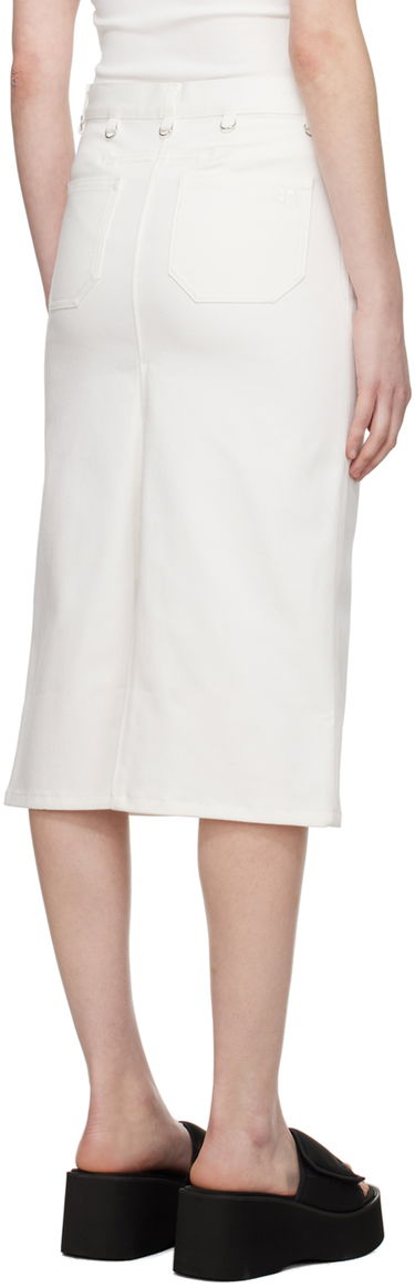 Suknja Courrèges Courrèges Multiflex Denim Button-Front Skirt Bijela | 124DJU155DE0022, 2