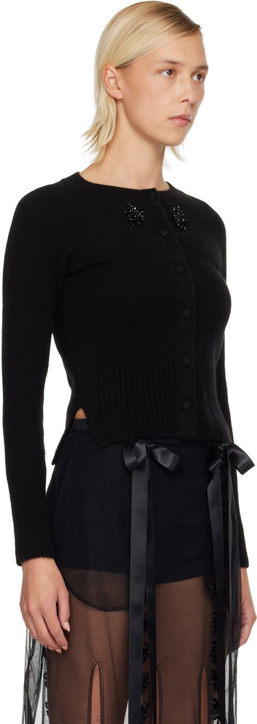 Džemper Simone Rocha Simone Rocha Embellished Cashmere Cardigan Crna | COMK3B 0667, 1