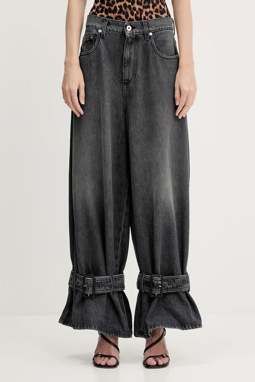 Jeans JW Anderson JW Anderson Buckled Cuff High Waist Jeans Crna | DT0109.PG1745.929