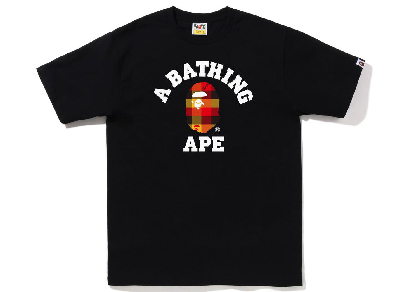 Majica kratkih rukava BAPE Block Check College Tee Crna | 1I80-110-032, 0