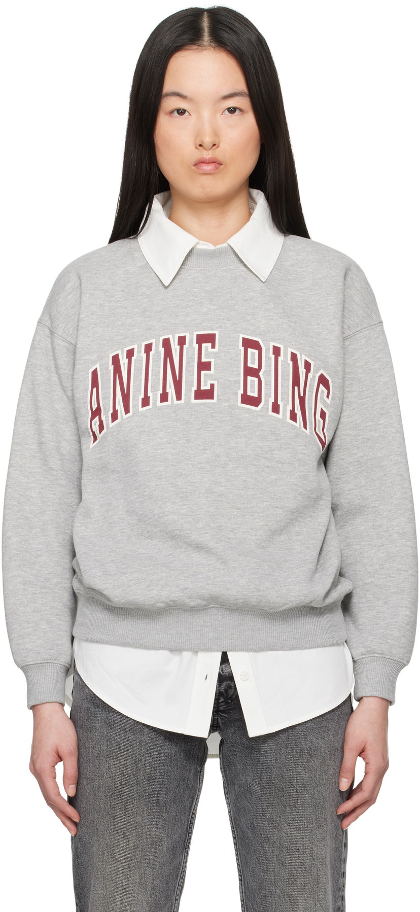 Džemper Anine Bing Anine Bing Spencer Sweatshirt Siva | A-08-11451-GRM1