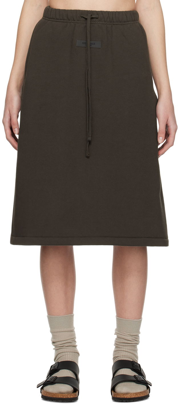 Suknja Fear of God Fear of God ESSENTIALS Drawstring Midi Skirt Smeđa | 160BT225030FW