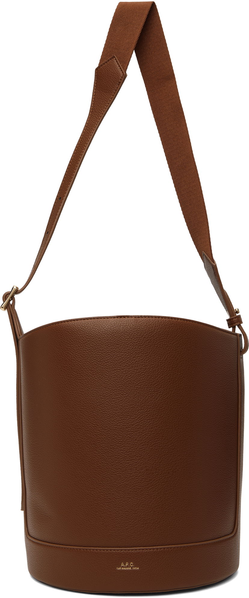 Torba za rame A.P.C. Leather Bucket Bag Smeđa | PUABO-F61888
