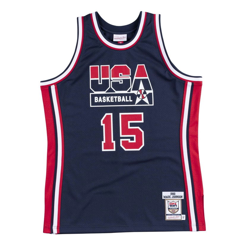 Dres Mitchell & Ness Team USA 1992 'Magic Johnson 15' Jersey Plava | AJY4GS18413-USANAVY92EJH