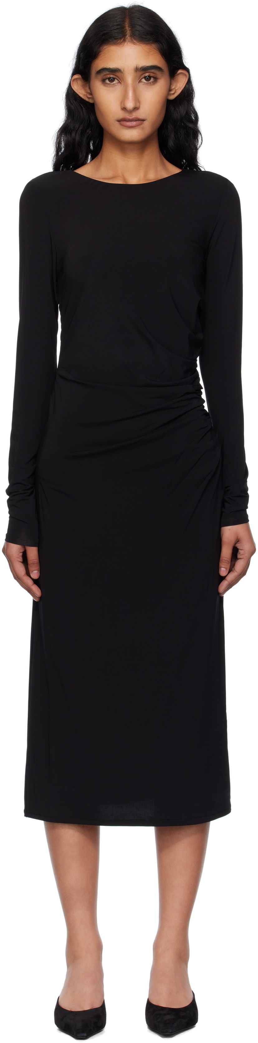 Haljina Max Mara Max Mara Zitto Midi Dress Crna | 2526626031600