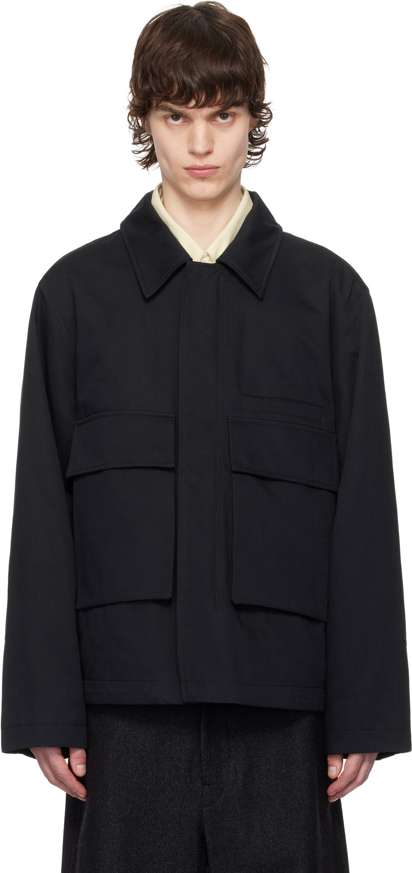 Jakna LEMAIRE Lemaire Quilted Jacket with 3D Pockets Crna | OW1108 LF1309