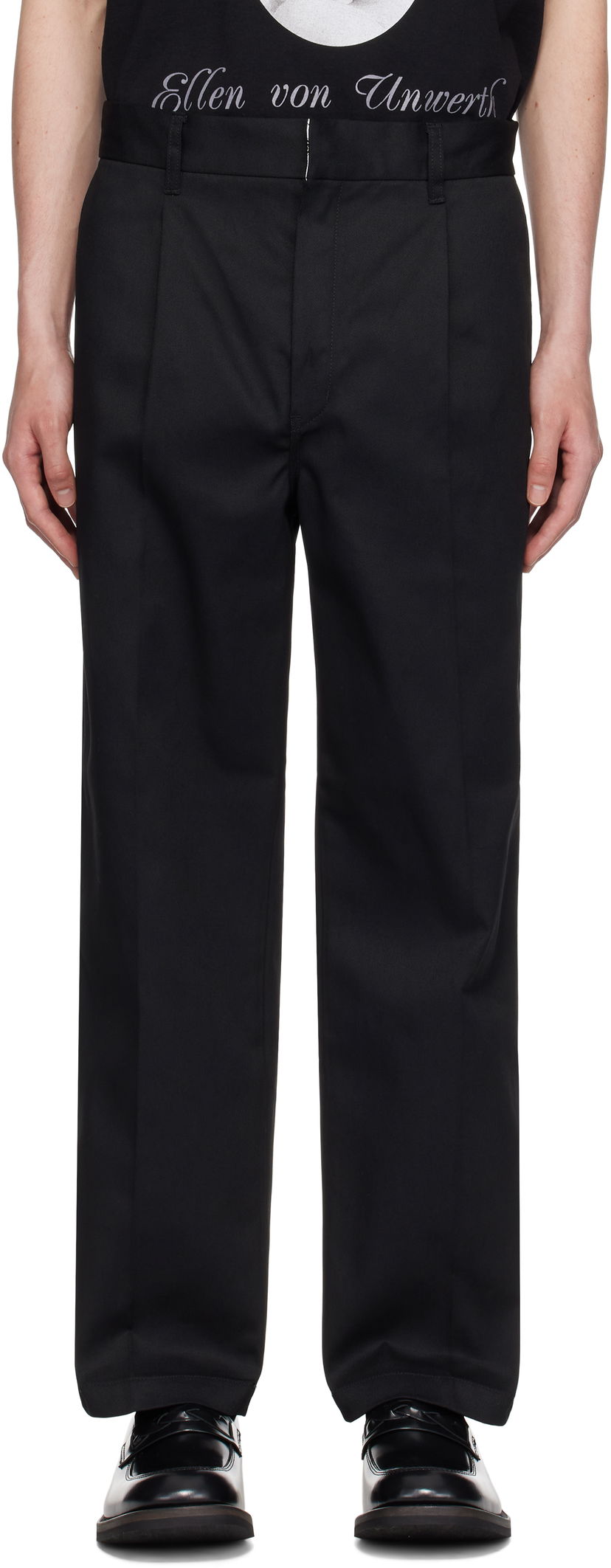 Hlače WACKO MARIA WACKO MARIA x Dickies Edition Pleated Trousers Crna | 25SS-WMP-DC01